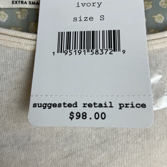 Free People Jade Long Sleeve Contrast Print Top S - Picture 8 of 9